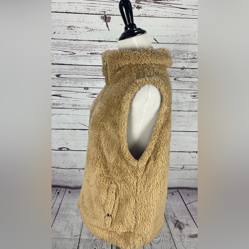New Tommy Hilfiger Fur Full Zip Vest Size Large Polyester Winter - Picture 5 of 6